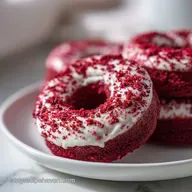 Baked Red Velvet Donuts with Cream Cheese Glaze