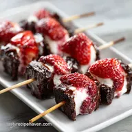 Brownie Strawberry Skewers in 15 Minutes