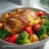 BEST Easy Meal Prep Recipe with Roasted Chicken and Vegetables: One Pan
