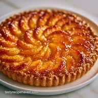 Peach Tart with Puff Pastry: Baked
