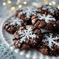 Chocolate Christmas Cookies with Powdered Sugar Baked