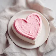 Cute Minimalist Heart Cake with Pink Buttercream for 12