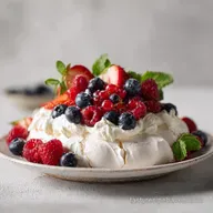Keto Pavlova with Fresh Berries: Sugar Free Meringue in 1h 50min