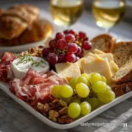 Beautiful New Years Eve Charcuterie Board with Sparkling Grapes