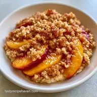 Baked Peach Crisp with Canned Peaches