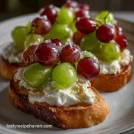 Sparkling Prosecco Grapes Whipped Goat Cheese Crostini | NYE Magic