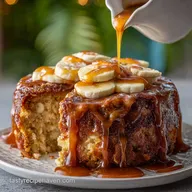 Sticky Banana Bread Pudding Cake Recipe Ready in 30 Min