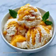 Creamy Vanilla Peach Ice Cream