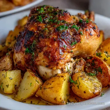 Chicken Vesuvio with Crispy Potatoes Authentic Recipe Recipe Card