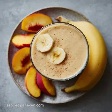 Banana Peach Smoothie with Honey in 5 Minutes Recipe Card