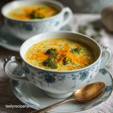 Broccoli Cheese and Potato Soup: One-Pot Method Recipe Card