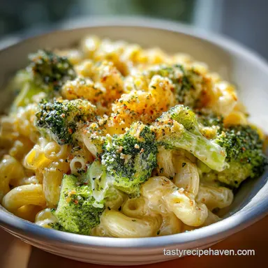 Broccoli Mac and Cheese in 35 Minutes Recipe Card