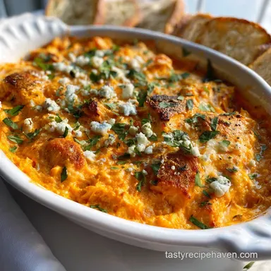 Buffalo Chicken Dip: Velvety & Tangy Recipe Card