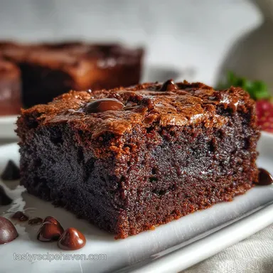 Brownie from Cake Mix with Chocolate Chips Ready in 30 Min Recipe Card