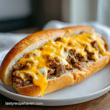 Cheesy Philly Steak with Provolone for 4 Servings Recipe Card