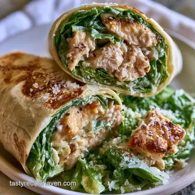 Chicken Caesar Wraps in 20 Minutes Recipe Card