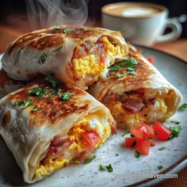 Classic Breakfast Burritos: Freezer-Friendly Make Ahead Recipe Card