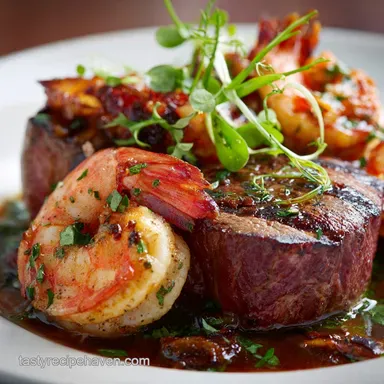 Surf and Turf: Restaurant Quality Fillet Mignon Prawns Recipe Card