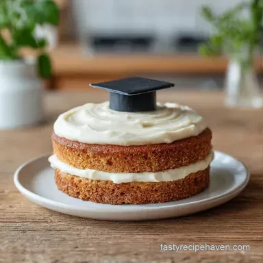 Classic College Graduation Cake for 12 Recipe Card