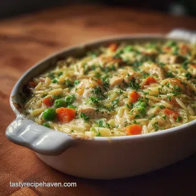Easy Creamy Chicken Pot Pie Orzo for 4 Recipe Card