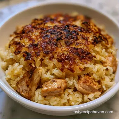 Chicken Rice Casserole with Panko Crust Recipe Card