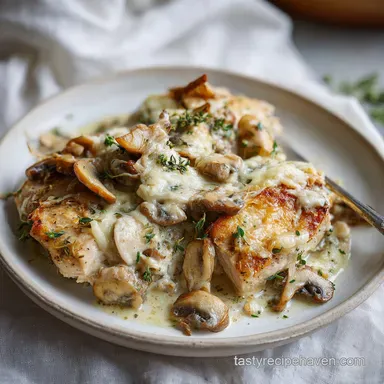 Cream of Mushroom Soup Chicken Bake in 50 Minutes Recipe Card