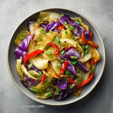 Cabbage Stir Fry for 4 Servings Recipe Card