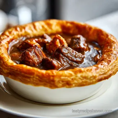 Delicious Meat Pie Recipe: Golden Recipe Card