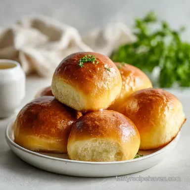 Easy Homemade Dinner Rolls: 24 Golden Fluffy Buns in 90 Minutes Recipe Card