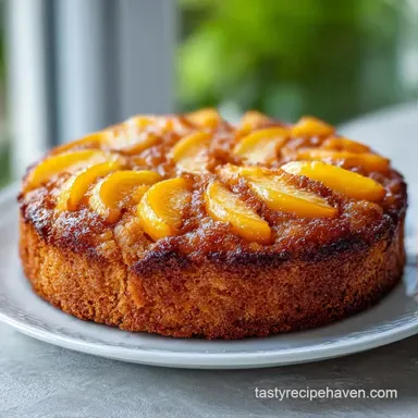 Easy Peach Baking Powder Cake for 8 Recipe Card