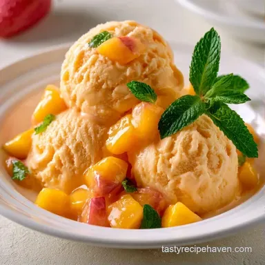 Peach Ice Cream with Condensed Milk Recipe Card