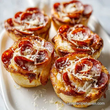 Easy Pizza Roses for Valentines Day with Pepperoni and Cheese Ready in 40 Minutes Recipe Card