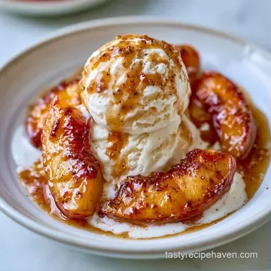 Easy Sauteed Peaches Ice Cream in 15 Min Recipe Card