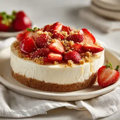 Strawberry Crunch Cheesecake for 12 Recipe Card