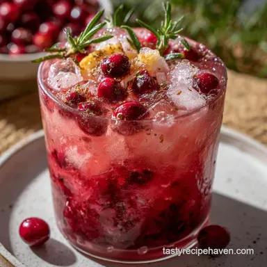 Christmas Cocktails: Easy Spiced Gin Fizz with Cranberry Recipe Card
