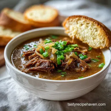 French Onion Beef Short Rib Soup: Slow-Cooked for Ultimate Tenderness Recipe Card