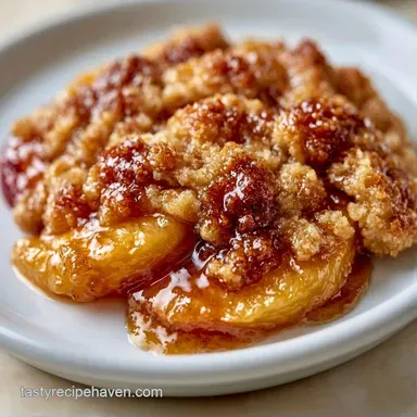 Peach Crisp with Fresh Peaches Recipe Card