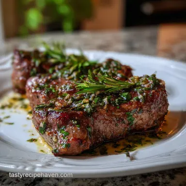 Delicious New Year s Eve Recipe Idea with Garlic Herb Crust Recipe Card