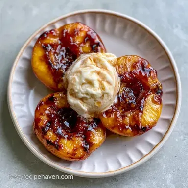 Grilled Peaches With Ice Cream for 4 Recipe Card