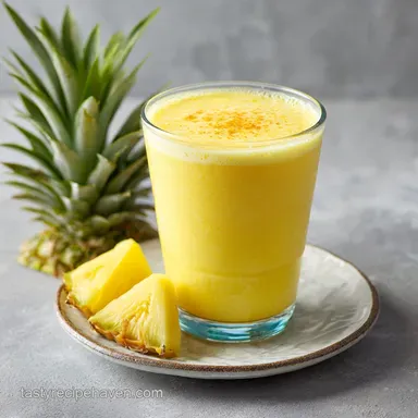 Pineapple Smoothie with Coconut Milk in 5 Minutes Recipe Card