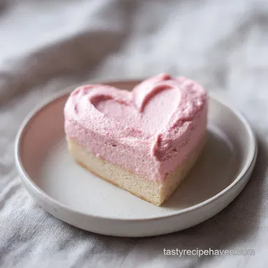 Cute Minimalist Heart Cake with Pink Buttercream for 12 Recipe Card
