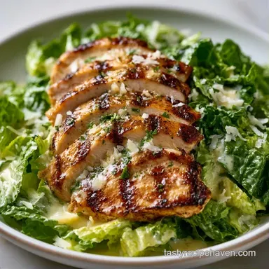 Pan-Seared Chicken Caesar Salad Recipe Card