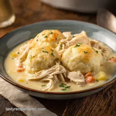Chicken and Dumplings Recipe for 6 Servings Recipe Card