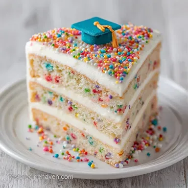 Homemade Grad Party Cake: Silky Vanilla Recipe Card