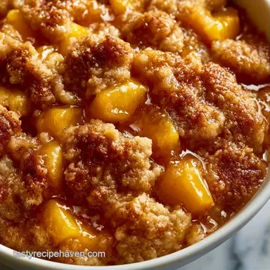 Peach Cobbler with Fresh Peaches Recipe Card