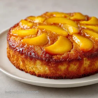 Homemade Peach Sponge Cake for 12 Recipe Card