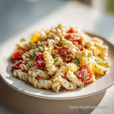 Pasta Salad Recipe with Italian Dressing for 8 Servings Recipe Card
