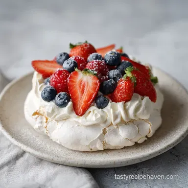 Keto Pavlova with Fresh Berries: Sugar Free Meringue in 1h 50min Recipe Card
