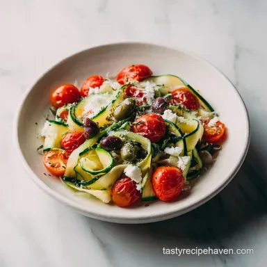 Keto Zucchini Pasta Salad: A Low Carb Salad in 20 Minutes Recipe Card