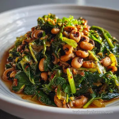 Lucky Food for the New Year with Black-Eyed Peas: Smoky & Savory Pot Recipe Card